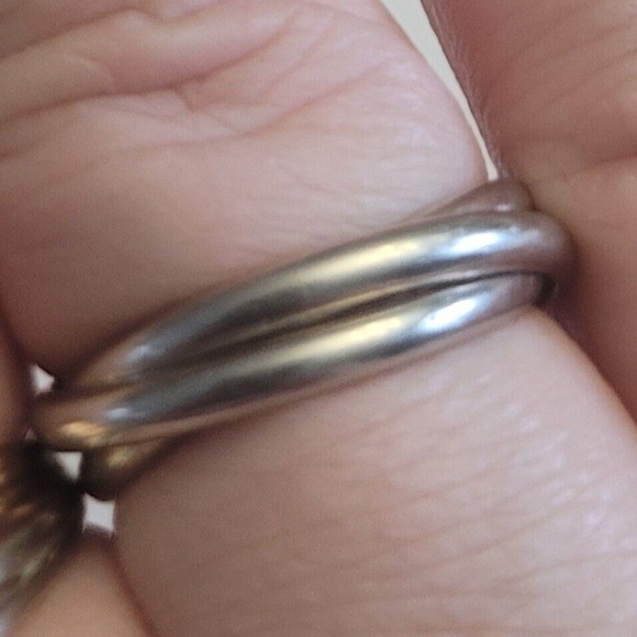 ESTATE 14KT White Gold 5.8 Grams Russian Wedding Ring Rolling Size 7 - Picture 5 of 7